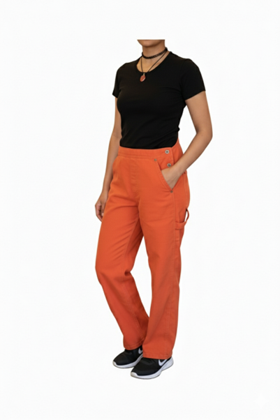 Orange Cargo Style Trouser