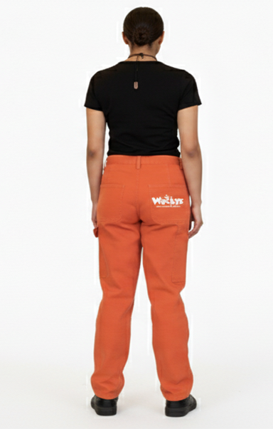 Orange Cargo Style Trouser